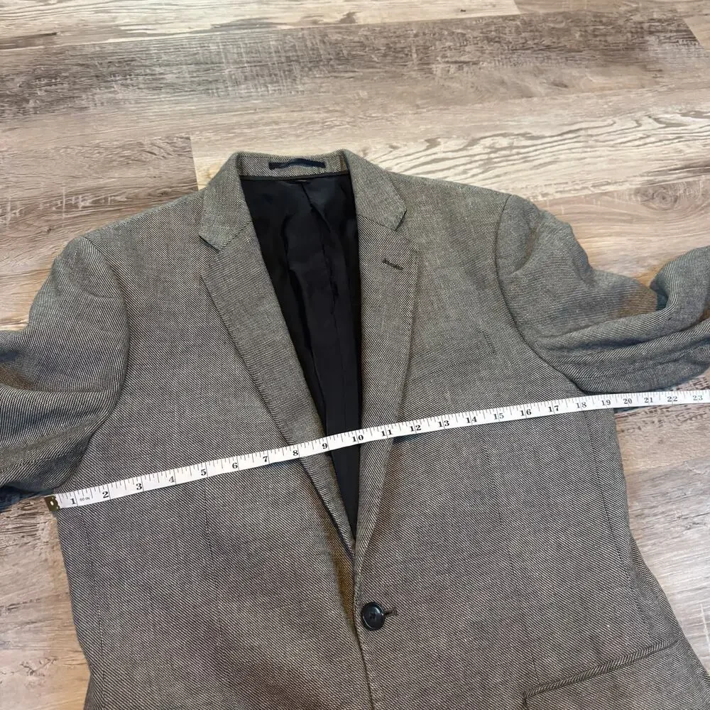 J.Crew Ludlow Linen Cotton Blazer Gray Tailored Sport Coat Mens 38S